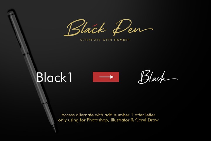 Ejemplo de fuente Black Pen Regular